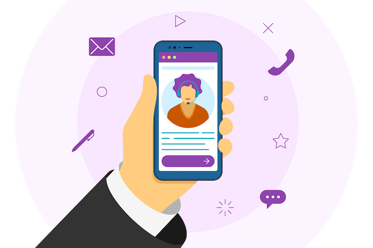 hand holding phone, virtual calling, virtual phone number