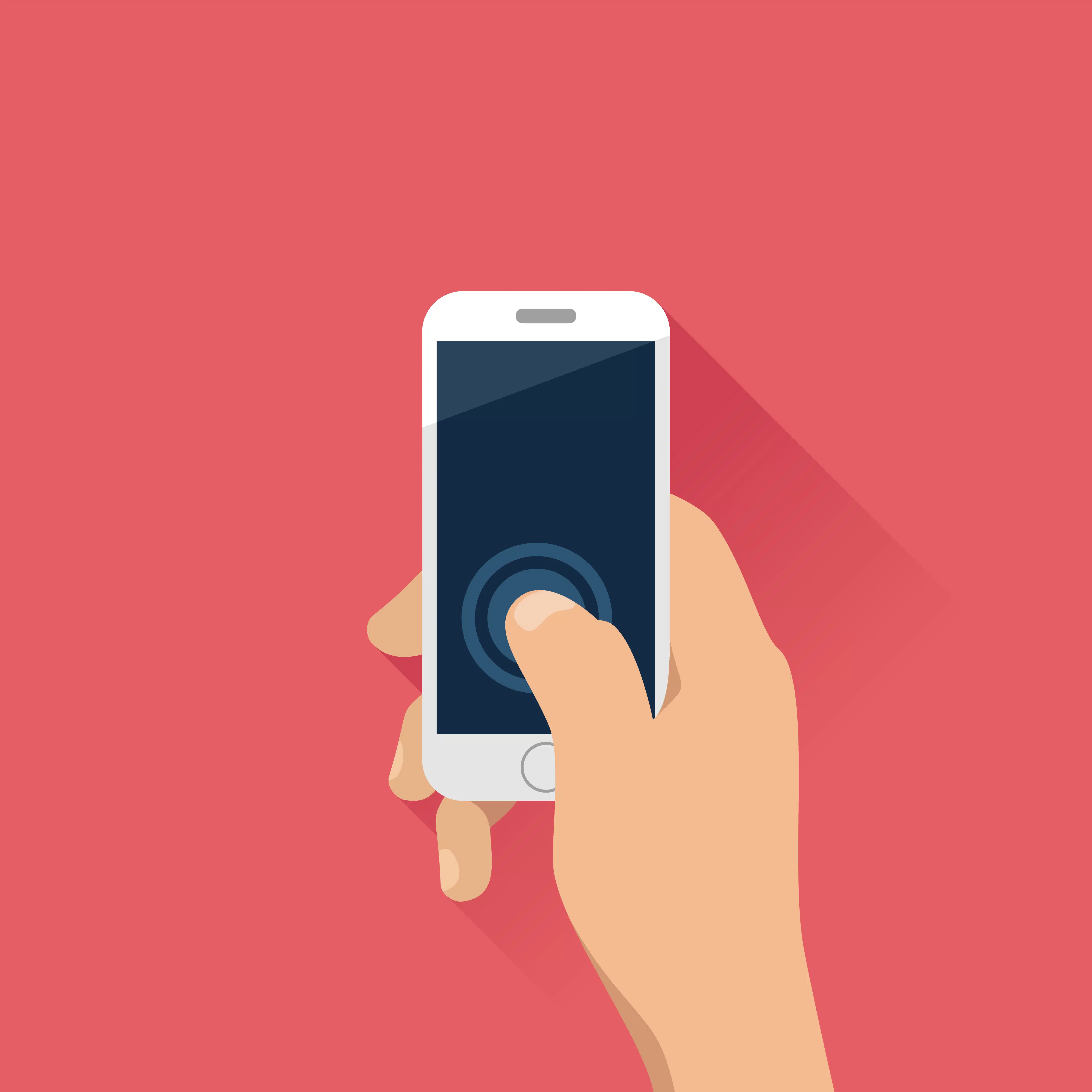 cartoon of phone in hand
