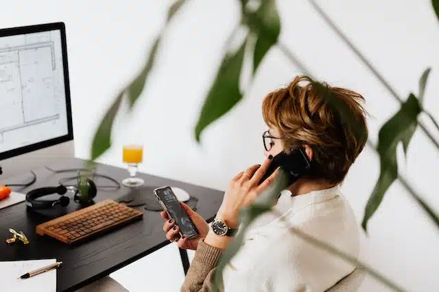 woman on phone
