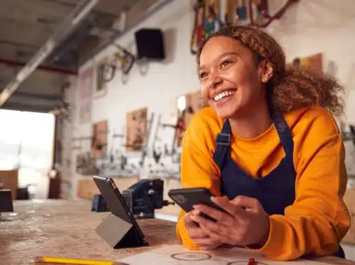 female business owner with tablet
