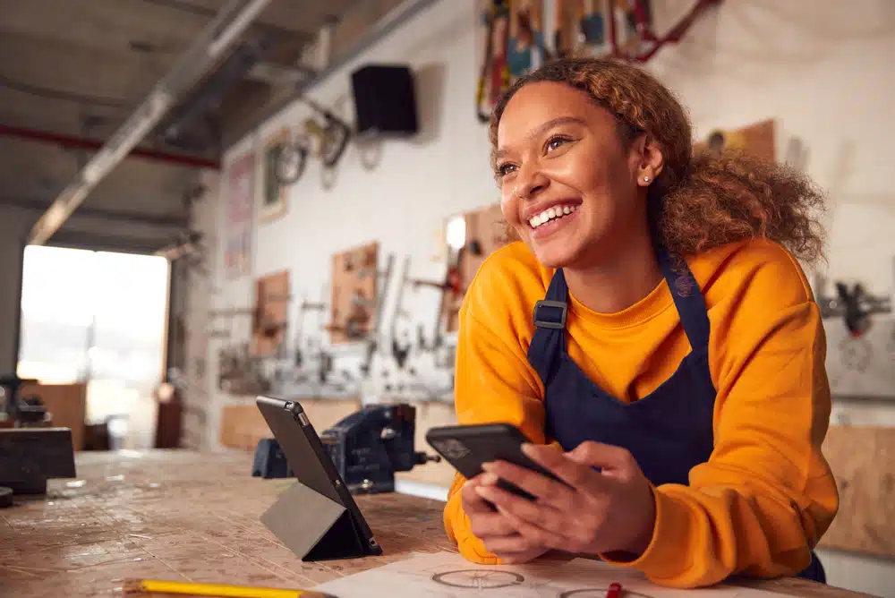 female business owner with tablet