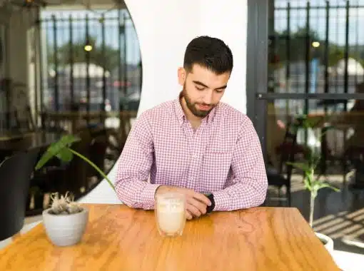 man at desk