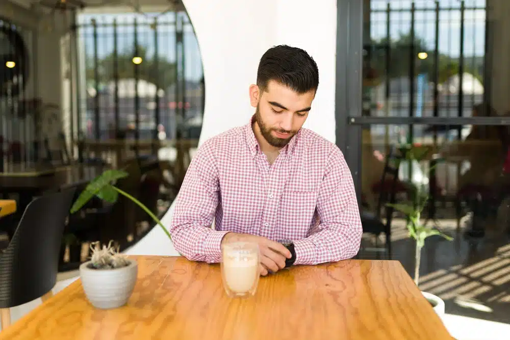 man at desk