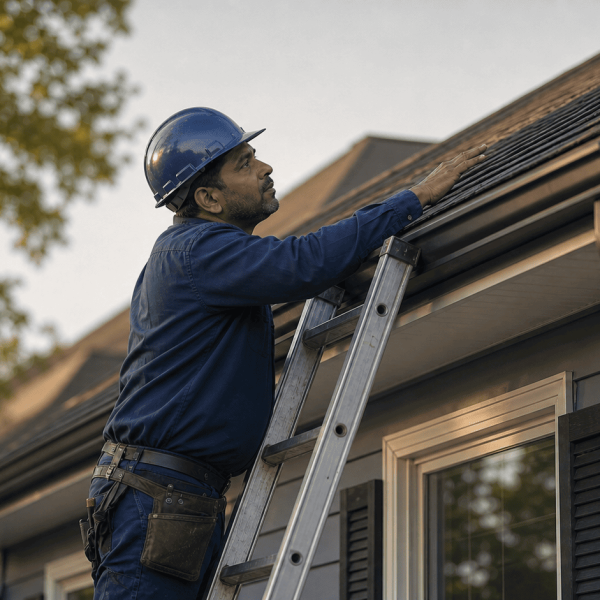 roofer inspecting a roof