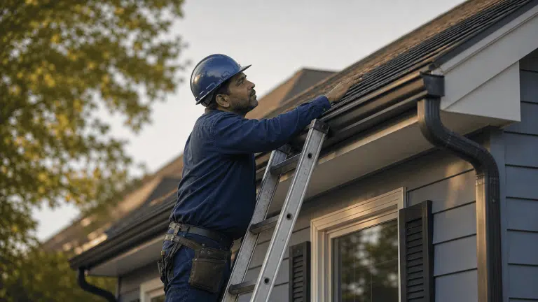 roofer inspecting a roof