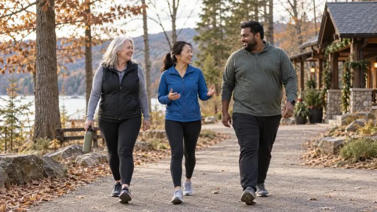 Fitness clients walking.