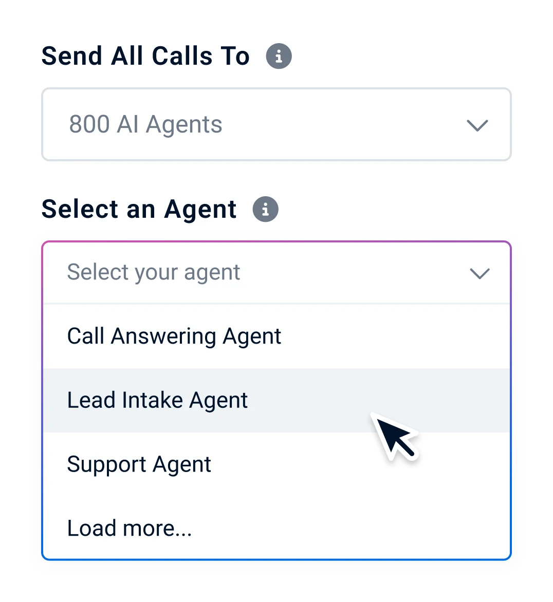 Start forwarding calls right away to your 800 AI Agents