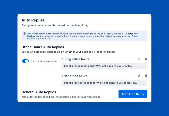Auto replies