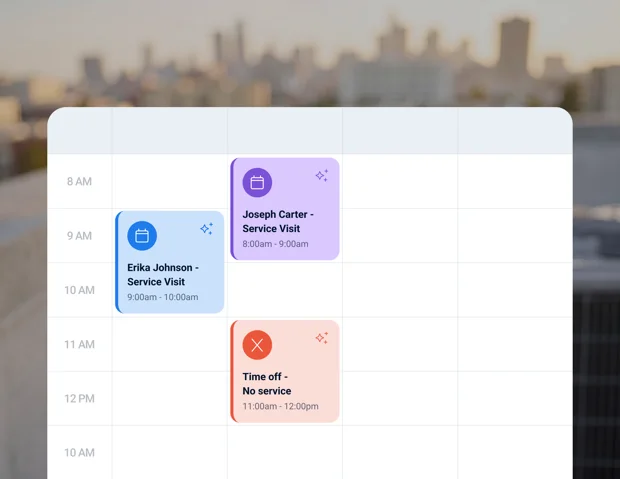 Calendar with a booked HVAC service appointment