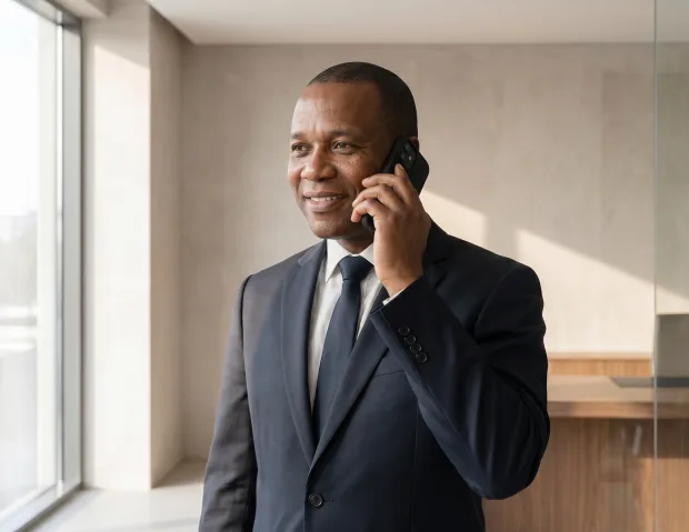 Attorney speaking with a prospective client by phone