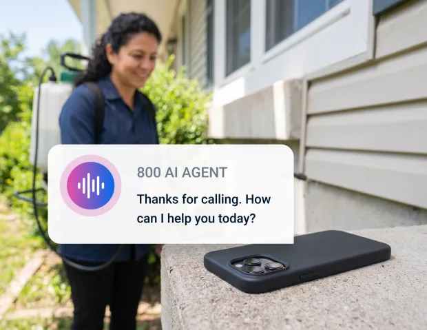 AI voice agent answering a pest control customer