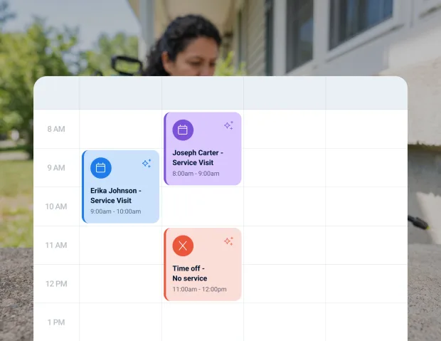 Calendar with pest control service visits scheduled