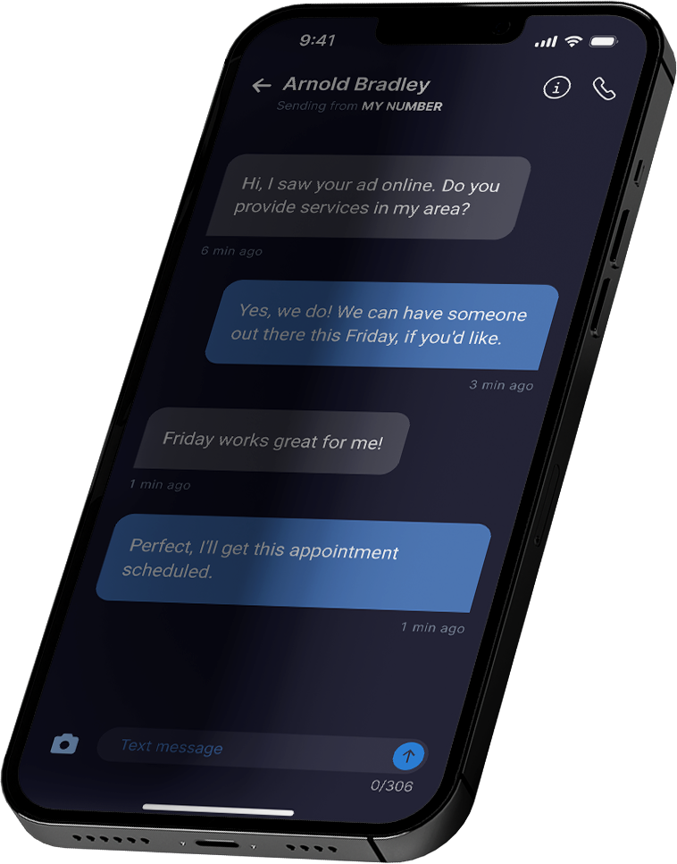 Phone showing an open message view