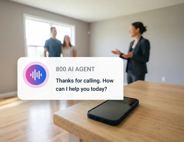 AI voice agent answering a real estate inquiry