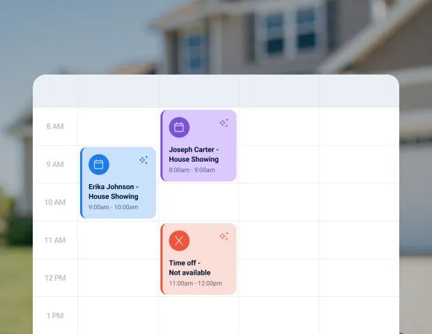 Calendar with booked house showings