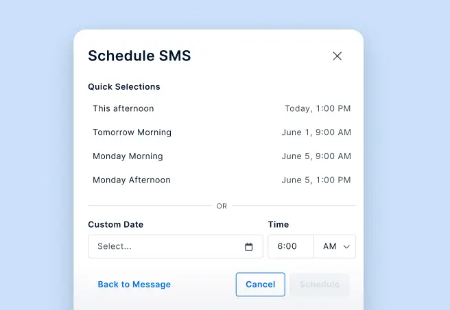 Schedule SMS