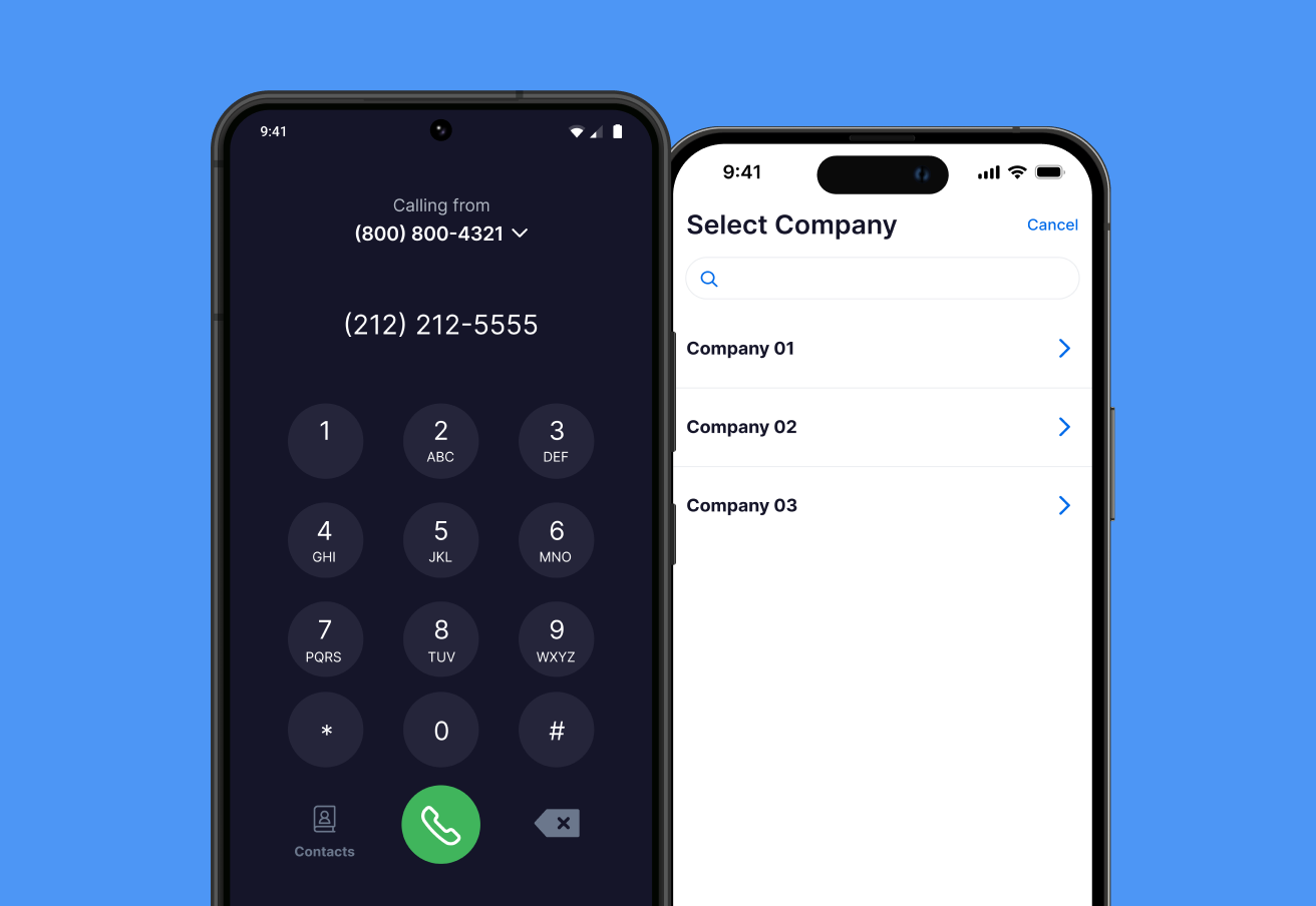 800.com Mobile App - iPhone and Android Call Forwarding App